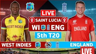 England vs West Indies 5TH T20 Live Score [upl. by Nauhs]