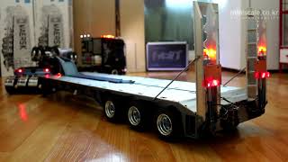 114 Tamiya Scania R730 8x4 Topline Heavy Cargo amp Widening Equipment Semi TrailerRoad Train No3 [upl. by Hras38]