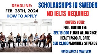 SWEDEN Scholarship for Global ProfessionalsNO IELTS REQUIREDAPPLICATION OPEN2024 How to Apply [upl. by Adiam939]