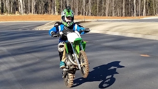 10 year old does max speed on a dirt bike Kawasaki kx65 new [upl. by Susann981]