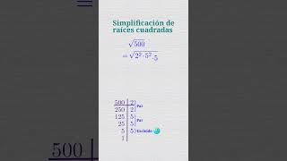 Simplificación de raíces cuadradas [upl. by Ecire]