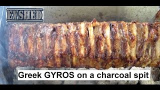 Greek Gyros how to marinate and cook on a charcoal spit [upl. by Azarria169]