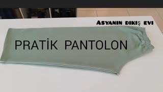 PRATIK PIJAMA PANTOLON KESIMI DIKIMI [upl. by Alleyne]