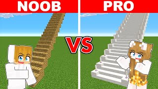 NOOB VS PRO LONGEST STAIRCASE BUILD CHALLENGE in Minecraft  Tagalog [upl. by Esimehc]