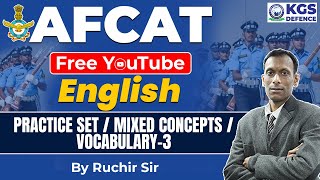 AFCAT English  PRACTICE SET MIXED CONCEPTS VOCABULARY3  AFCAT English  By Ruchir Sir [upl. by Urbas830]