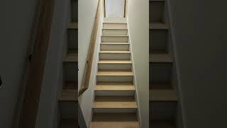 Basement stair  finishcarpentry staircase stairs woodworking oakwood carpenterusa [upl. by Malha]