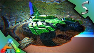 TEK MEGALODON SADDLE MUTATED TEK LASER SHARK VS ALPHA MEGALODON  Ark Survival Evolved S3E97 [upl. by Ecerehs444]