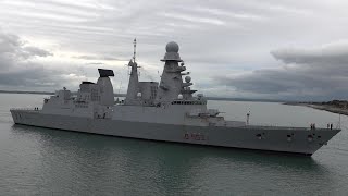 Italian destroyer ship arrives German frigate leaves 🇮🇹 🇩🇪 [upl. by Ayinat]