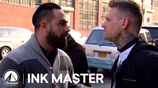 Kyle Dunbar Attacks Chris Nunez 👊 Top 5 Moment from Ink Master Season 4 [upl. by Rodavlas19]