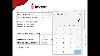 CUSTEIO POR ABSORÇÃO  RATEIO  BASEADO NA MÃO DE OBRA  Exercício 1 letra quotaquot [upl. by Ventura]