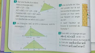 Compétence Maths 3AC la page 74 Théorème de Pythagore Exercice 3 et 4 Triangle Rectangle 3ème Année [upl. by Htebazileharas]