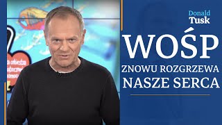 Donald Tusk Wielka Orkiestra Świątecznej Pomocy znowu rozgrzewa nasze serca [upl. by Yrailih]