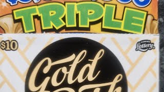 5000000 Triple Match and Gold Rush Doubler lottery scratch off tickets [upl. by Ardet]