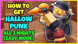 Tower Defense Simulator  STRATEGY How to get HALLOW PUNK TOWER  BEAT ALL 3 NIGHTS on EASY MODE [upl. by Ahcsap]