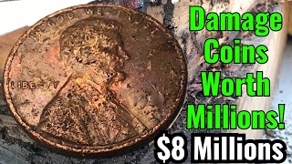 10 BAD CONDITION PENNIES WORTH OVER 8 MILLIONS  DAMAGE COINS WORTH A LOT OF MONEY [upl. by Joelle]