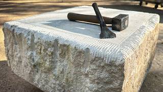 Making Limestone Plinths Using Hand Tools [upl. by Sharman]