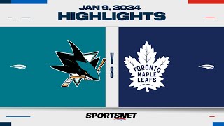 NHL Highlights  Sharks vs Maple Leafs  January 9 2024 [upl. by Sherm]