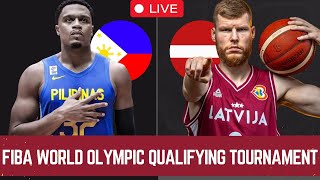 🔴Live FIBA Olympic Qualifying Tournament 2024 GILAS PILIPINAS VS LATVIA w Commentator and Score [upl. by Ynove]