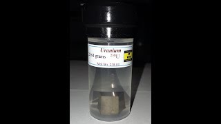 Uranium238 Metal Cuboid 2864 Gram Sample Gamma only [upl. by Ecila]