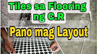 Tiles sa flooring ng CR Pano Maglayout tutorial tamang klebe para sa floor drain [upl. by Castro512]