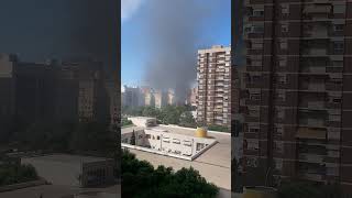 Valencia 2019 Blasco ibañez appena sveglio fuoco fumo e esplosioni valencia [upl. by Rehpotsrik]