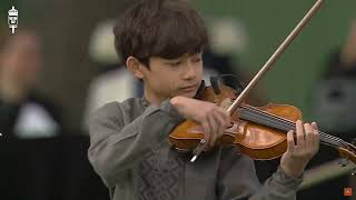 A boy from Ukraine plays violin at the veterans day in Stockholm 230529 [upl. by Aicre]