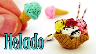 COMO HACER HELADO PARA BARBIE COMIDAS MINIATURA MANUALIDADES [upl. by Notsreik462]