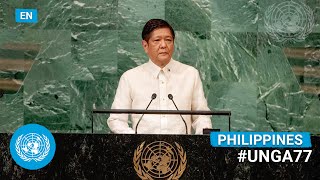 🇵🇭 Philippines  President Addresses United Nations General Debate 77th Session English  UNGA [upl. by Ekaj]