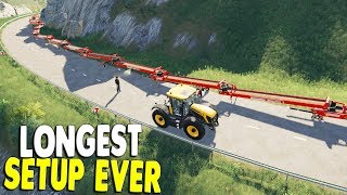 IT WORKS CRAZIEST BIG 20M Conveyor Belt LONGEST Across FARM MAP  Farming Simulator 19 Gameplay [upl. by Antipas]