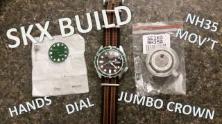 SKX Build  NH35 Dial Hands and Jumbo Crown Install [upl. by Raul]