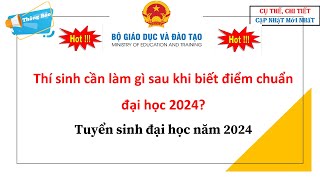 Thí sinh cần làm gì sau khi biết điểm chuẩn đại học 2024 Tuyển sinh đại học năm 2024 [upl. by Rutan]