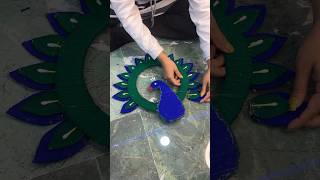 Peacock wall hanging using Wool 💐 shorts youtubeshorts peacock viral best wool diy crafts [upl. by Archibold857]