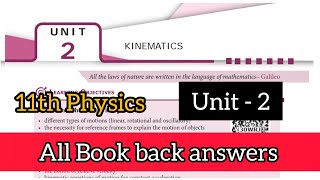 11th Physics unit 2 book back answers  Kinematics question answers  11th std book back answers [upl. by Llahsram]