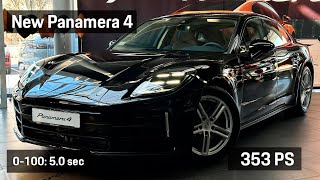 New Porsche Panamera 4 III 2024 Jet Black Metallic  DarknightblueChalk Beige [upl. by Attenaej]