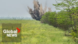 Demining Ukraine How are land mines being removed from the front line [upl. by Bein]