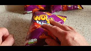 Walkers Wotsits Crunchy Extra Flamin Hot Crisps Snacks Food Review 25p 60g [upl. by Gleich]