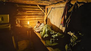 Night in an underground shelter Cooking Outside 8°C inside 30°C [upl. by Jere]