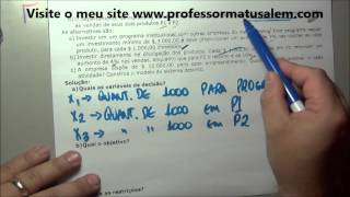 PO 1 modelo de programação linear exercício resolvido 8 [upl. by Immot]