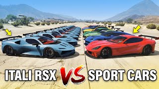 GTA 5 ONLINE  ITALI RSX VS 10 FASTEST SPORT CARS WHICH IS FASTEST  DRAG RACE [upl. by Hackney]