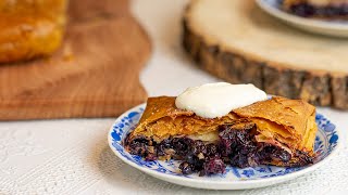 Summertime Phyllo Dessert Idea Blueberry Strudel with Vanilla Yogurt Sauce [upl. by Ttekcirc]