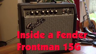 Taking a look inside and a quick service of a Fender Frontman 15G Guitar Combo Amplifier [upl. by Aicnatsnoc]