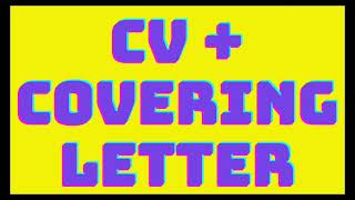 HOW TO WRITE CV AND COVERING LETTER  PATTERN OF CV  COVERING LETTER [upl. by Meisel]