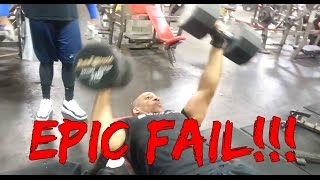 EPIC FAIL FIRST ATTEMPT AT 110 DUMBBELL BENCH PRESS [upl. by Jo-Ann569]