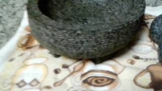 Seasoning a Granite Molcajete [upl. by Llerrem]