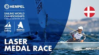 Full Laser Medal Race  Aarhus 2018 [upl. by Ruenhcs]