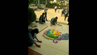 Rangoli celebrationkannada rangoli auraiya viralvideo tradition [upl. by Hicks]