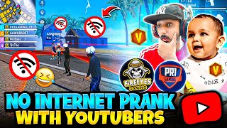 No Internet Prank With Big Youtubers 😍  Garena Free Fire [upl. by Ahsurej261]