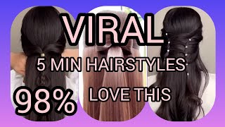 🌟 6in1 VIRAL Long Hair Styles  Easy Heatless Hairstyles for School amp Work 2024 Beginners Guide [upl. by Nodgnal48]