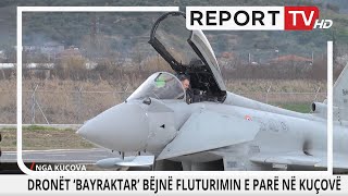 Avionët EuroFighter F2000 dhurojnë spektakël në bazën ajrore të Kuçovës [upl. by Rotce569]