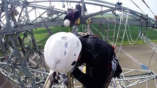 110KV Hochspannungsleitung Seilzug und abspannen [upl. by Aivax]